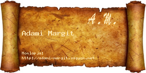 Adami Margit névjegykártya